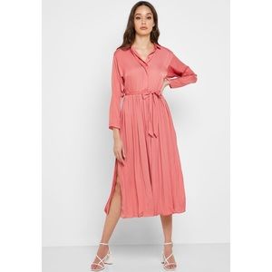 Topshop Pleated Satin Shirt Dress, Summer Ready